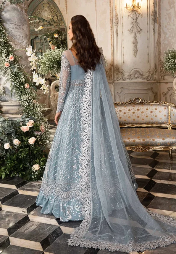Maria.B Unstitched MBROIDERED | Ice Blue BD-2702