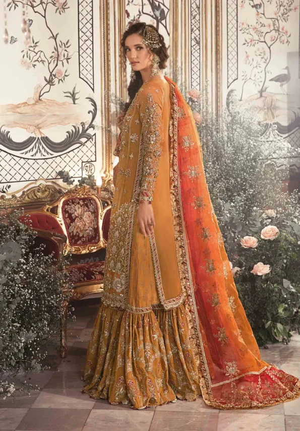Maria.B Unstitched MBROIDERED | Mustard BD-2707