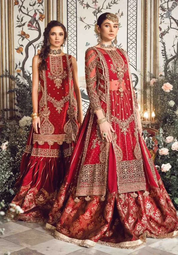 Maria.B Unstitched MBROIDERED | Maroon BD-2708