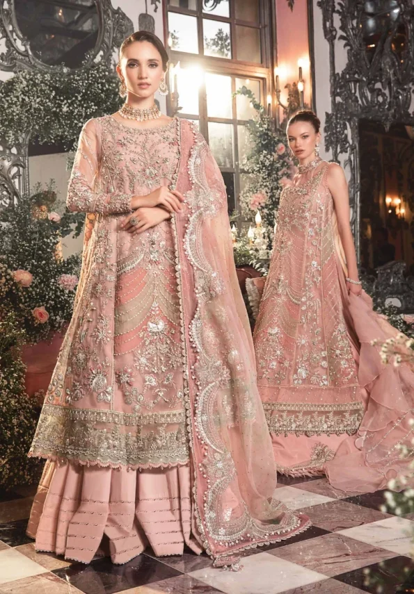 Maria.B Unstitched MBROIDERED | Pastel Pink BD-2706