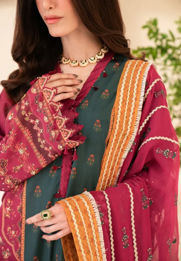 Qalamkar Luxe Silk Unstitched 3pcs-08