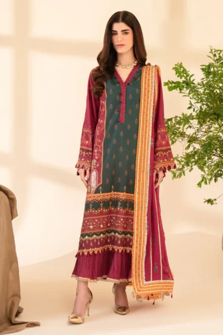 Qalamkar Luxe Silk Unstitched 3pcs-08