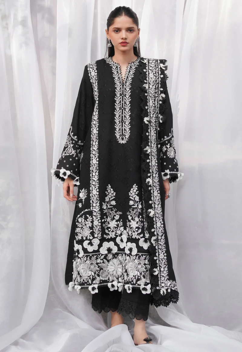 Zaha FIRUZEH Luxury Embroidered Karandi 3pc-09