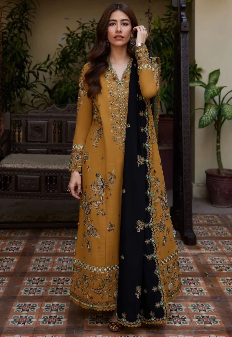 Zaha MELIHA Luxury Embroidered Karandi 3pc-10