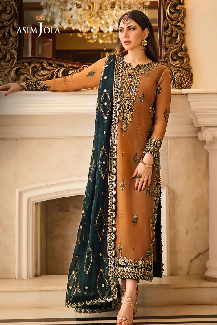 Asim Jofa Luxury Chiffon Sequenced 3pcs- What U Wear