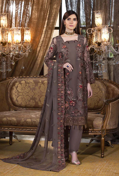 Nilima By Zebtan Luxury Semi Stitched 3pcs-What U Wear