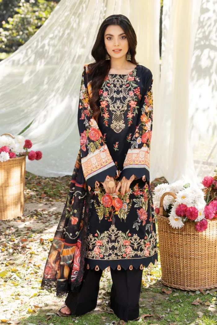 Adans Libas Summerkari 2 Embroidered Lawn Unstitched 3pcs- What U Wear