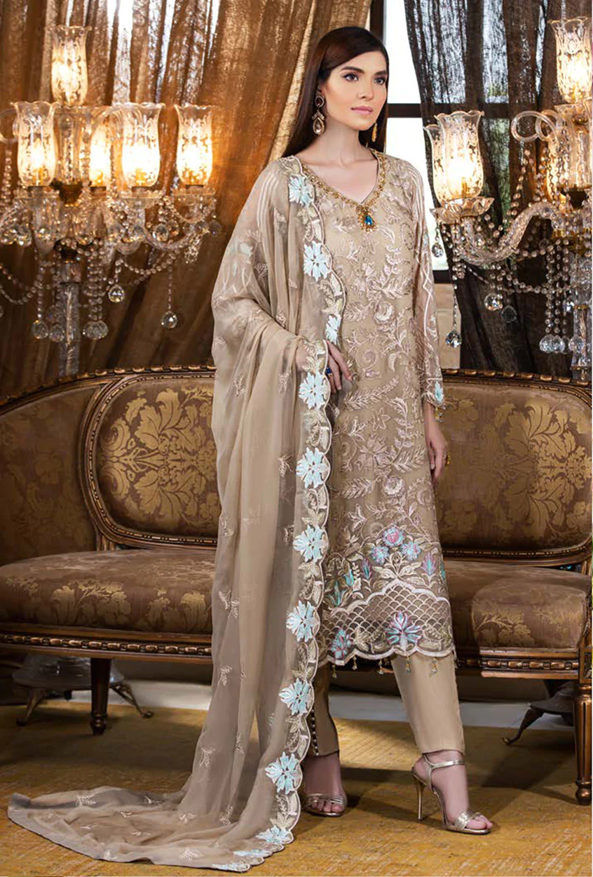 Nilima By Zebtan Luxury Semi Stitched 3pcs-What U Wear