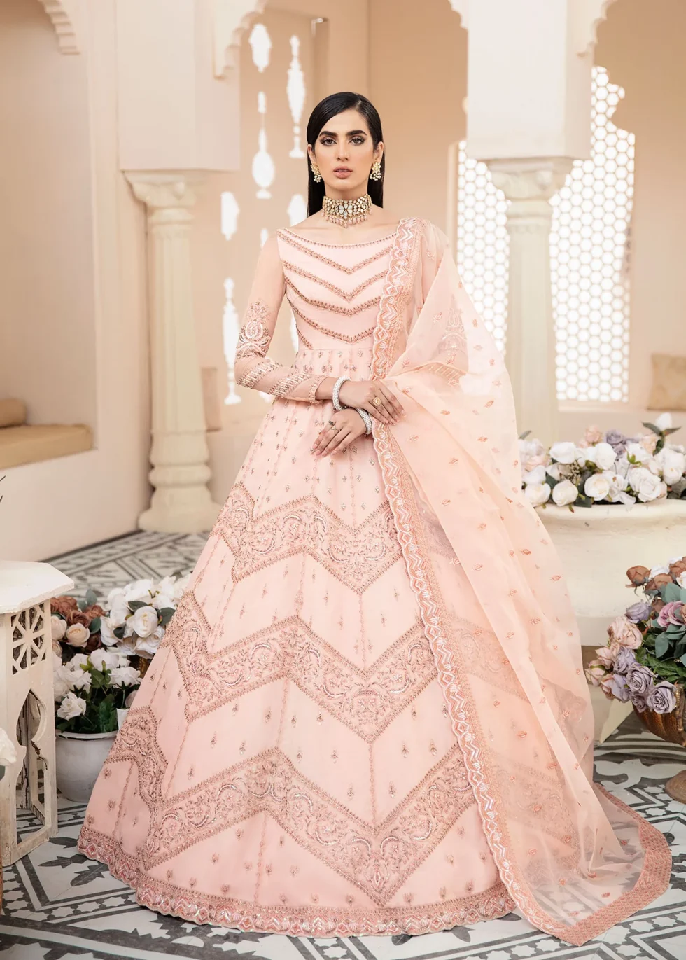 Akbar Aslam- Organza Suit-BLUSH-04