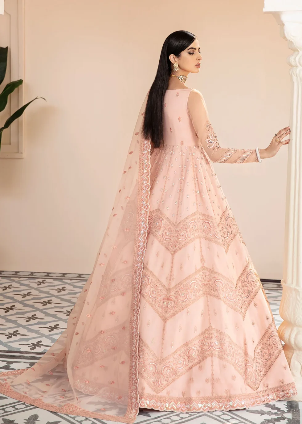 Akbar Aslam- Organza Suit-BLUSH-04