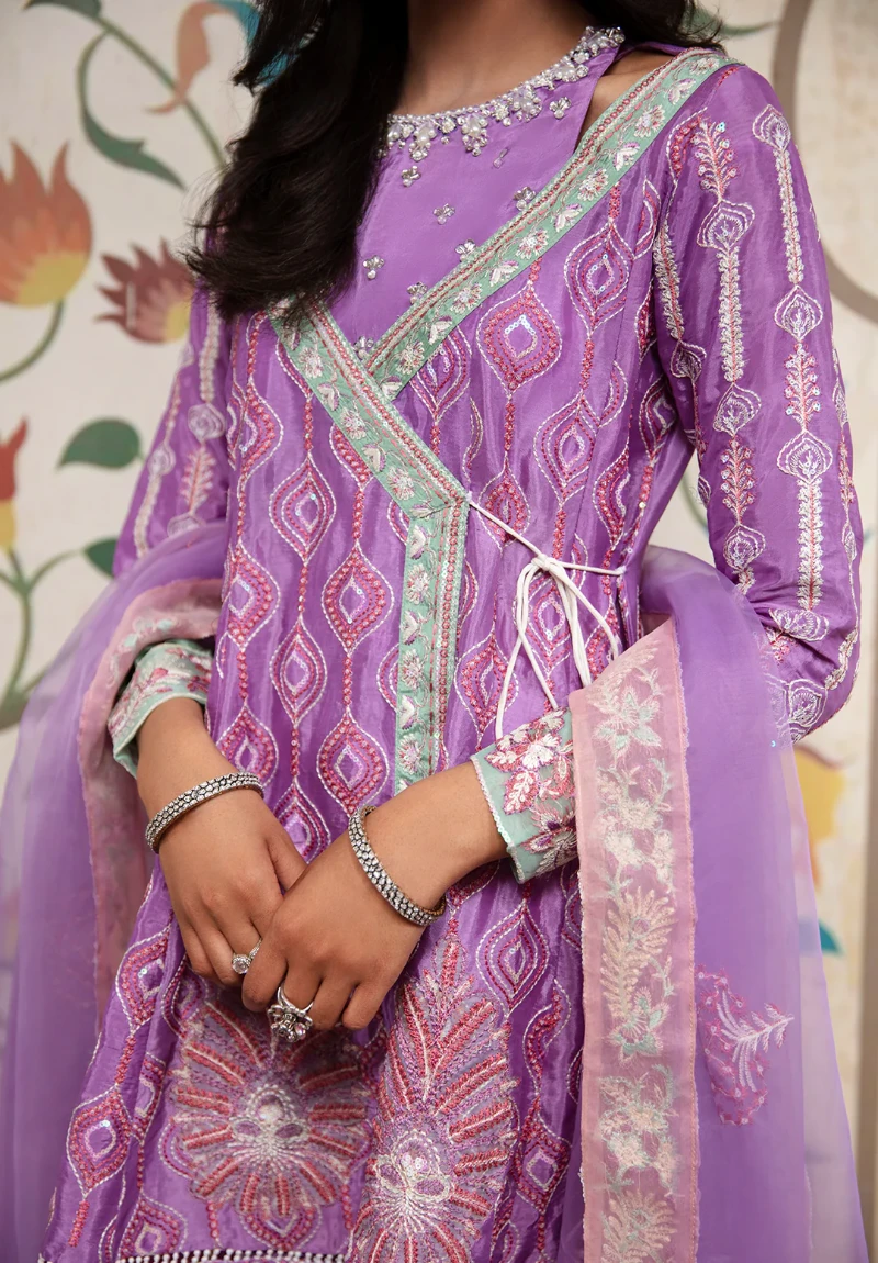 Maria Osama-Rang E Noor Eid Luxury 3pcs-Kanwal -Lilac