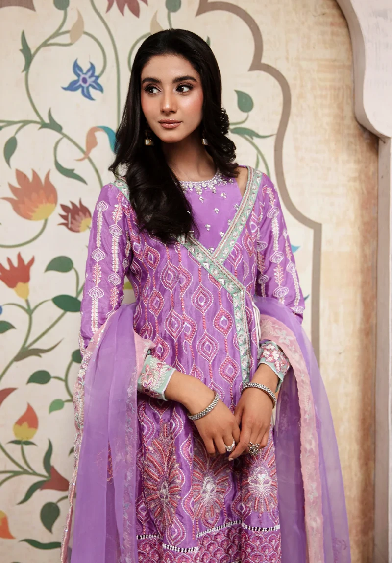 Maria Osama-Rang E Noor Eid Luxury 3pcs-Kanwal -Lilac