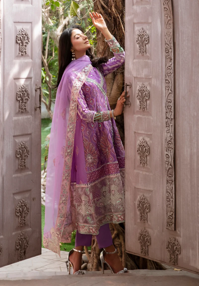 Maria Osama-Rang E Noor Eid Luxury 3pcs-Kanwal -Lilac