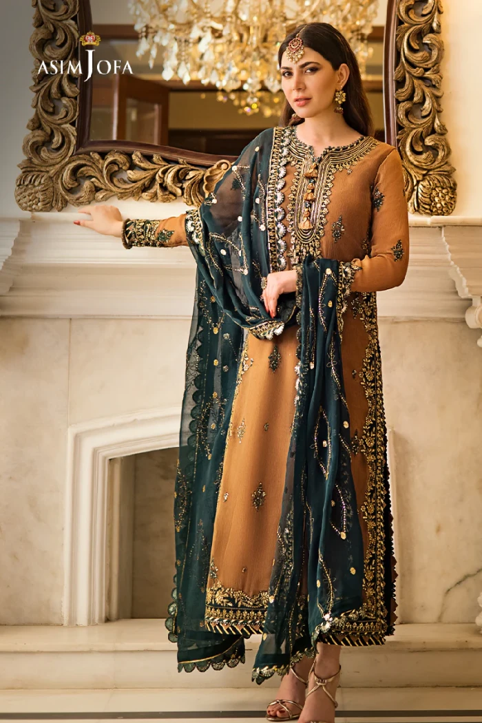 Asim Jofa Luxury Chiffon Sequenced 3pcs- What U Wear