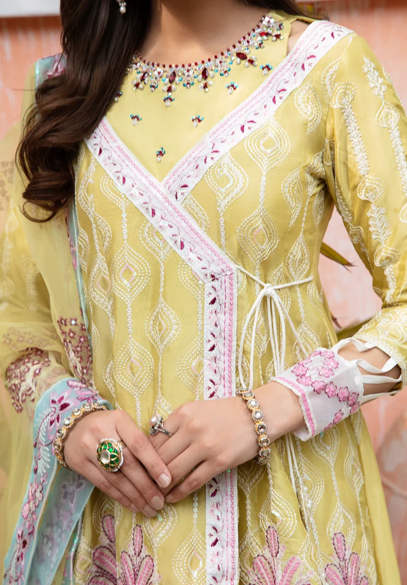 Maria Osama-Rang E Noor Eid Luxury 3pcs-Kanwal -Yellow