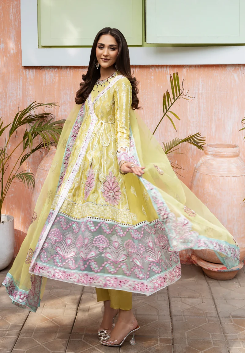 Maria Osama-Rang E Noor Eid Luxury 3pcs-Kanwal -Yellow