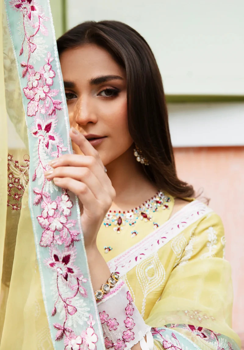 Maria Osama-Rang E Noor Eid Luxury 3pcs-Kanwal -Yellow