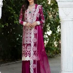 Maria Osama-Rang E Noor Eid Luxury 3pcs-Sumbul -Fuchsia