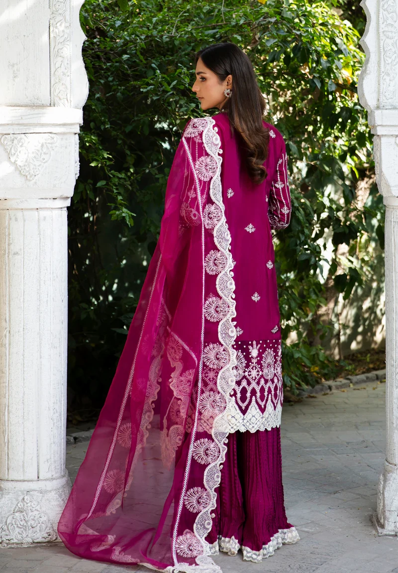 Maria Osama-Rang E Noor Eid Luxury 3pcs-Sumbul -Fuchsia