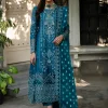 Maria Osama-Rang E Noor Eid Luxury 3pcs-Neel Kamal -Teal Blue