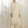 Mahiz Embroidered Semi Stitched Chiffon 3Pcs- What U Wear