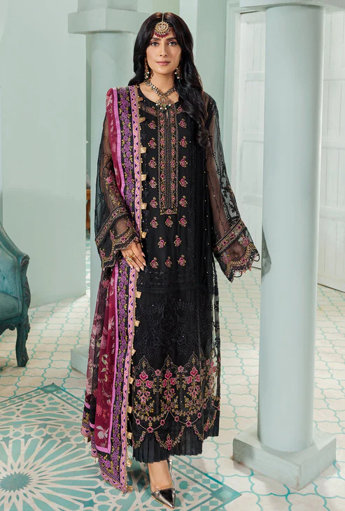 Noor By Saadia Chiffon Laserkari 3Pcs- What U Wear