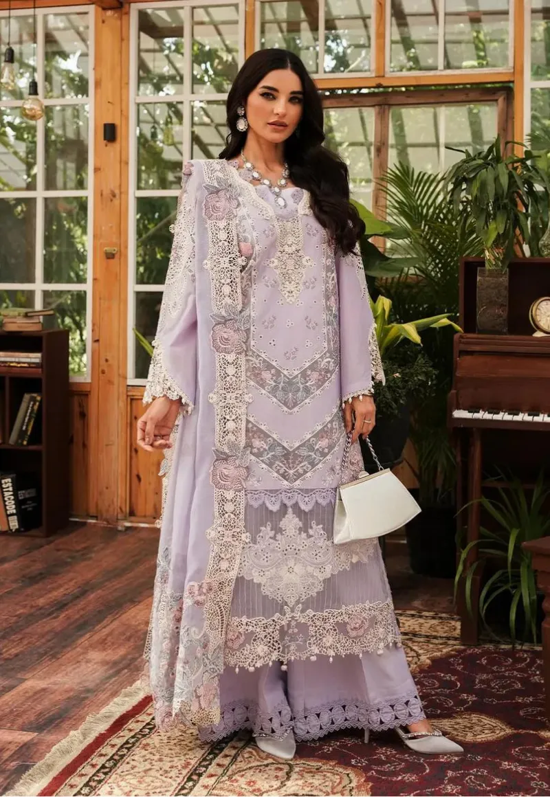 KAHF- Luxury Lawn 3pcs Suit-Lilac