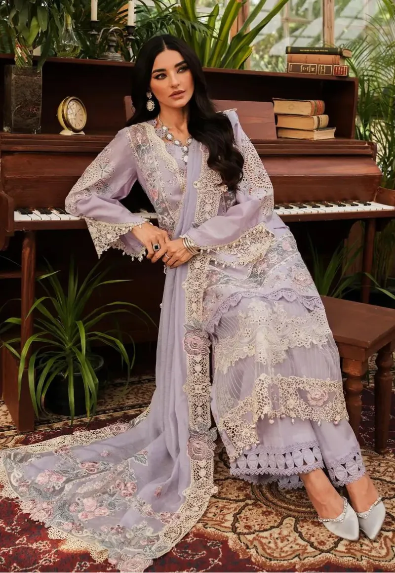 KAHF- Luxury Lawn 3pcs Suit-Lilac