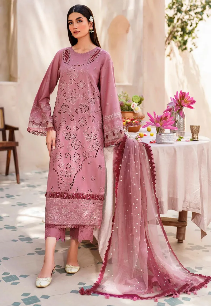 Nureh Dhoop Kinaray Embroidered Chikankari Lawn 3pcs-04