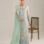 Akbar Aslam-Organza Embroidered Suit-Nimira