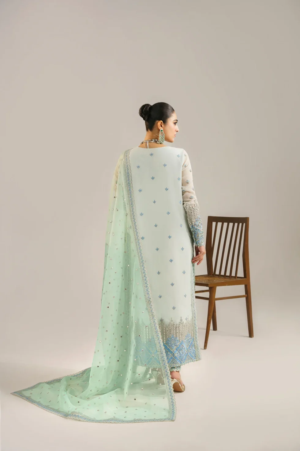 Akbar Aslam-Organza Embroidered Suit-Nimira