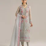 Akbar Aslam-Organza Embroidered Suit-Mirza