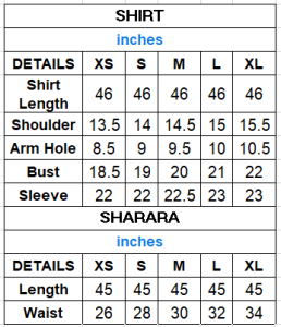 Osama Size Chart