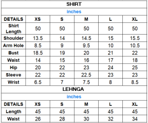 Osama Size Chart