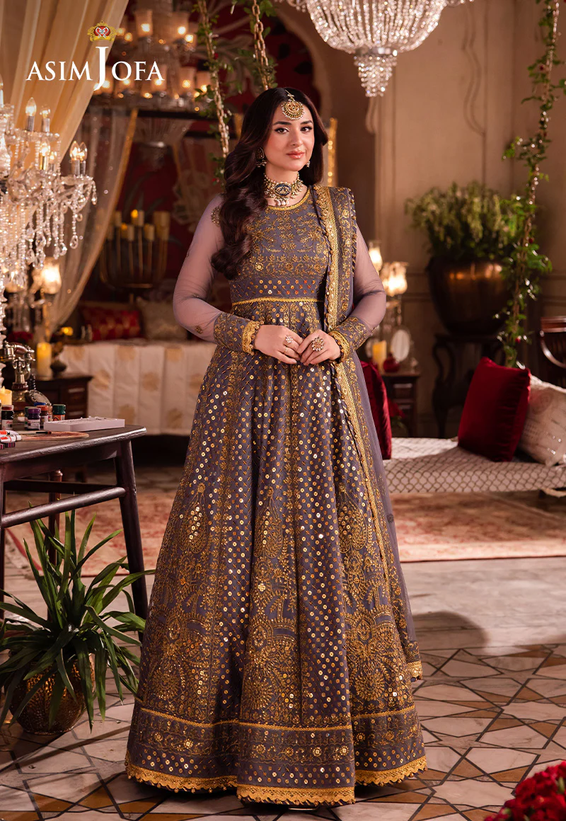 Asim Jofa Chandni Raatein Embroidered Chiffon 3pcs-10