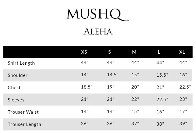 MUSHQ- Luxury Zarri Silk Pret- Aleha