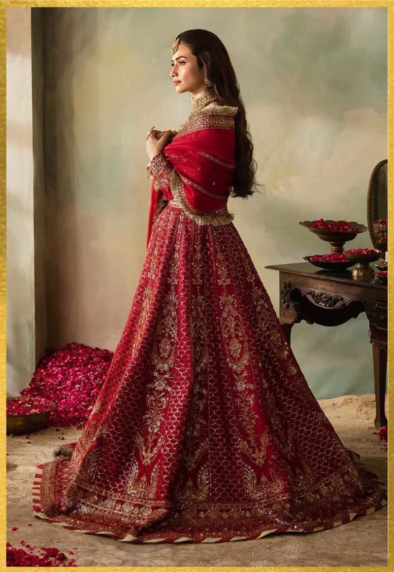 Saad Shaikh- Elena wedding Formals-Cerise