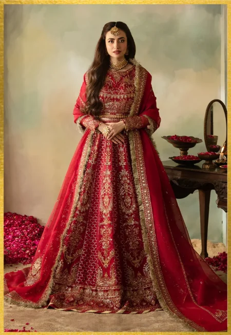 Saad Shaikh- Elena wedding Formals-Cerise