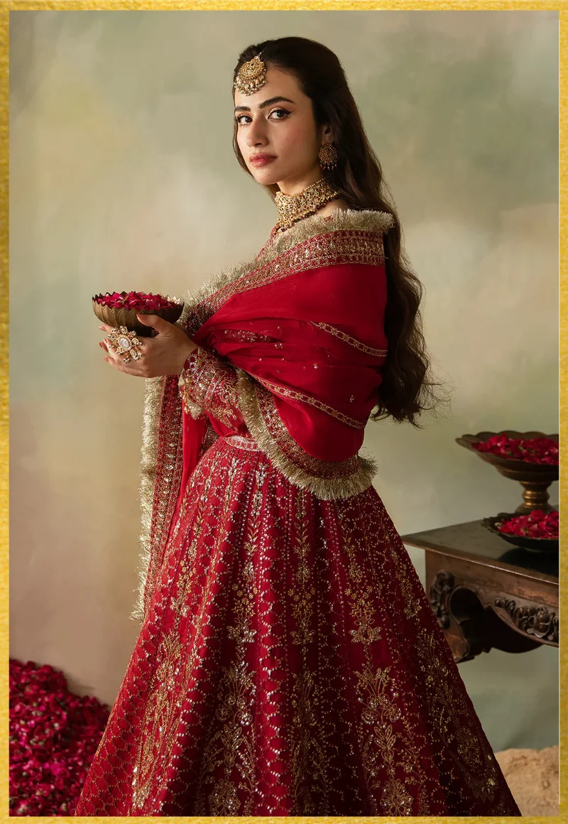 Saad Shaikh- Elena wedding Formals-Cerise