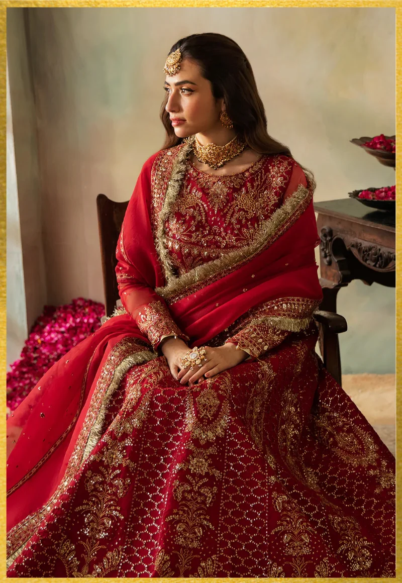 Saad Shaikh- Elena wedding Formals-Cerise