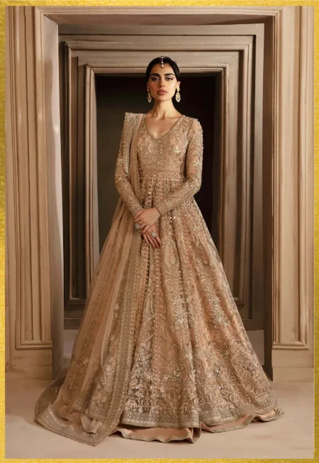 Akbar Aslam Luxury Wedding Net Embroidered Suit- Aveline