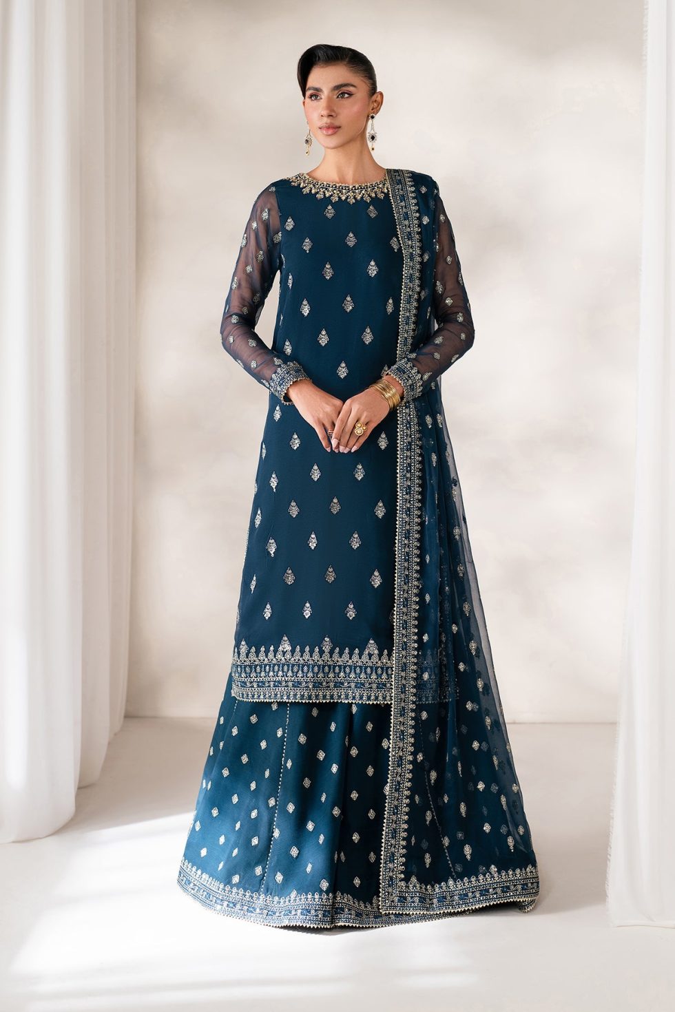 Baroque Embroidered Chiffon UF-4142 3 Baroque Embroidered Chiffon UF-4142