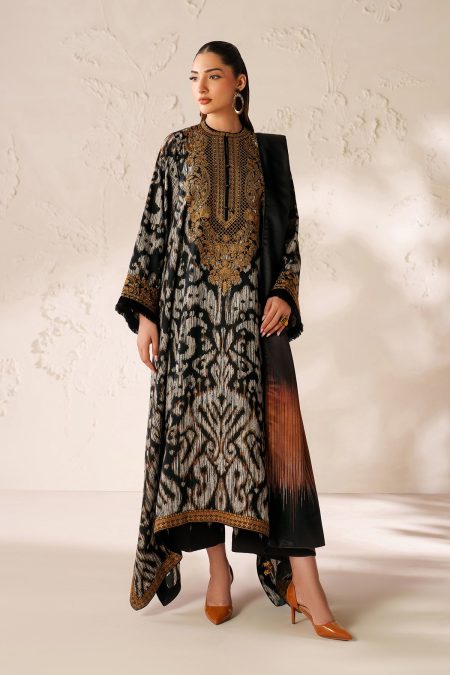 Baroque Embroidered Viscose SILK UF-4289