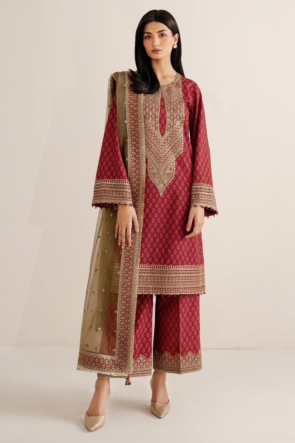 Jazmin Embroidered Raw Silk UR-7057 3 Jazmin Embroidered Raw Silk UR-7057