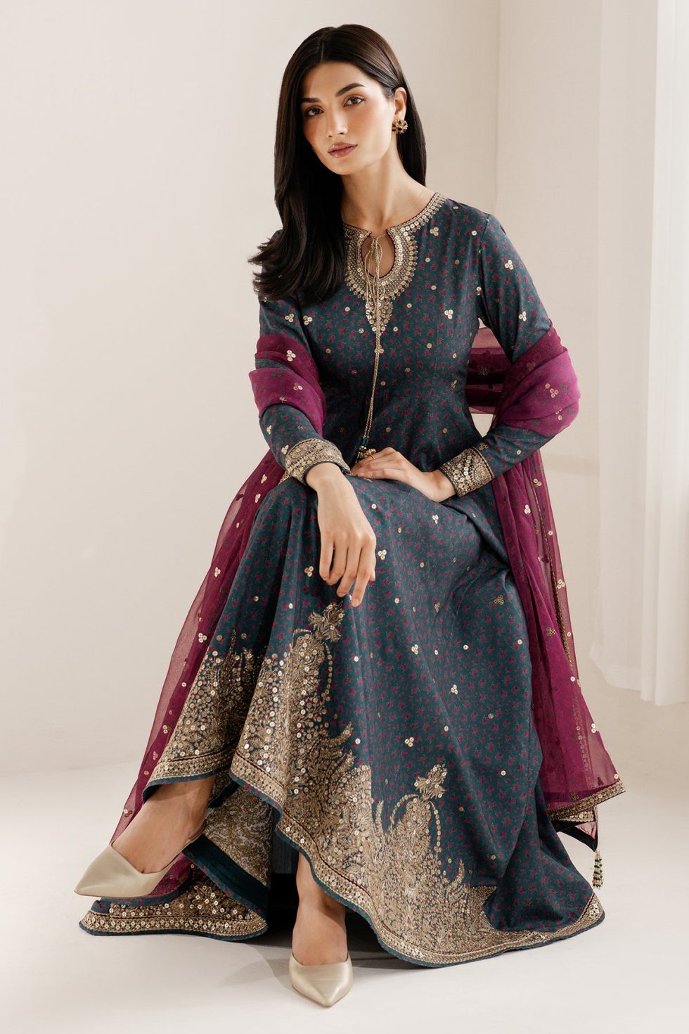 Jazmin Embroidered Raw Silk UR-7058 3 Jazmin Embroidered Raw Silk UR-7058