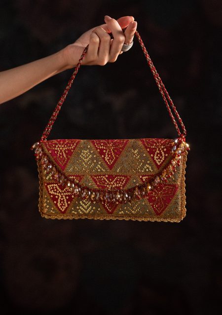 AIK Atelier - SARI EDIT '25 - CRIMSON CHATTA PATTI ENVELOPE BAG