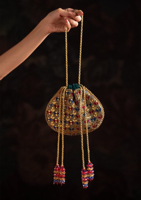 AIK Atelier - SARI EDIT '25 - TEAL MULTI SILK POTLI