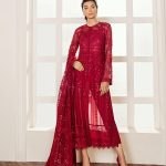 Baroque Luxury Embroidered Chiffon 3 Piece Suit