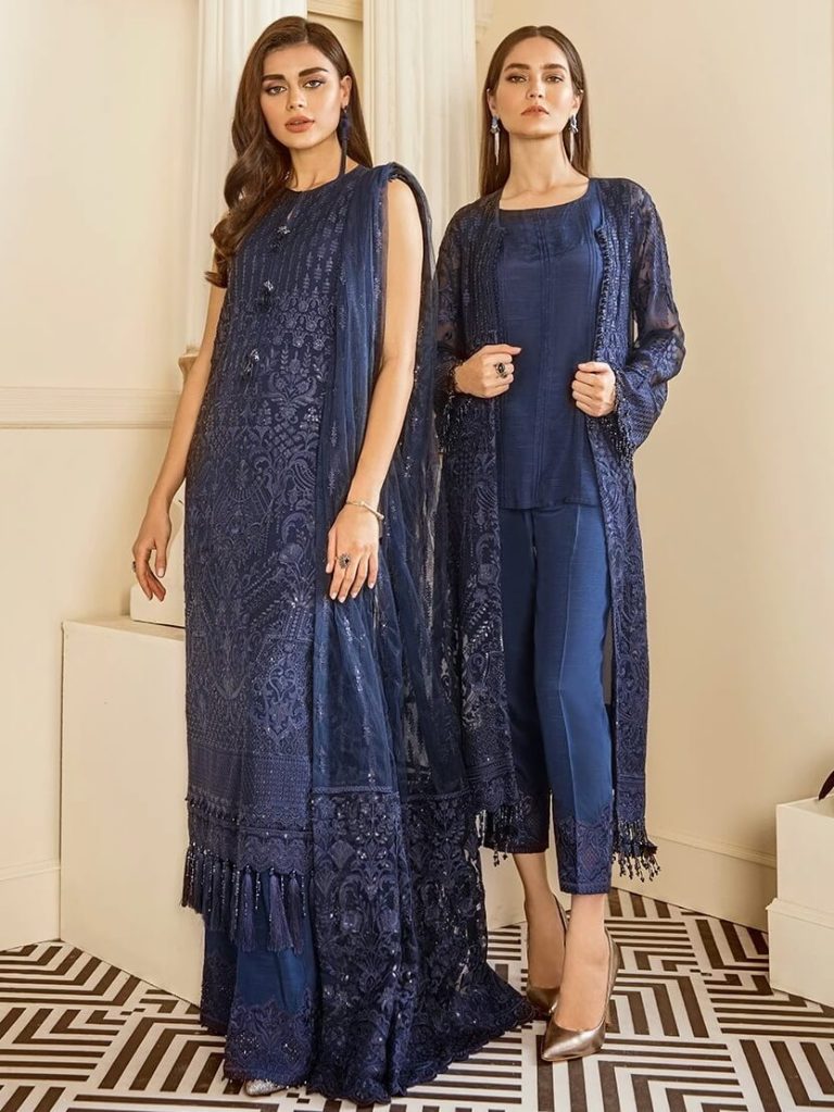 Baroque Chantelle Embroidered Chiffon 3 Piece Suit