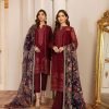 Baroque Chantelle Embroidered Chiffon 2020 3 Piece Suit D-06 Fire Stone